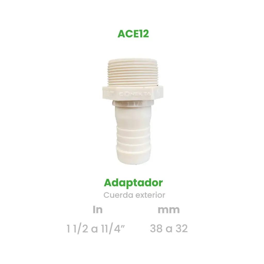 ADAPTADOR CUERDA EXTERIOR DE 1 1/2 A 1 1/4"