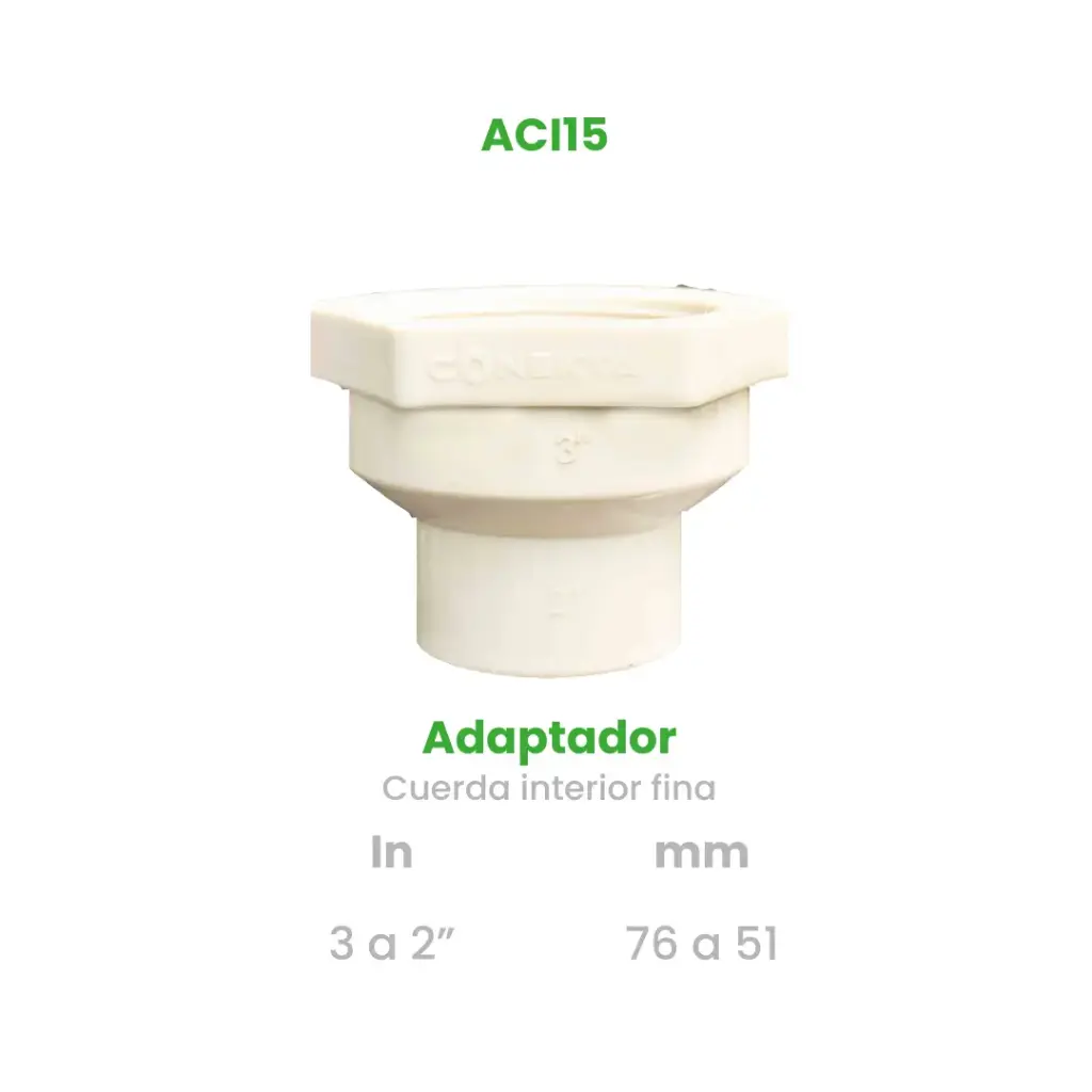 ADAPTADOR CUERDA INTERIOR DE 3 A 2" CUERDA FINA