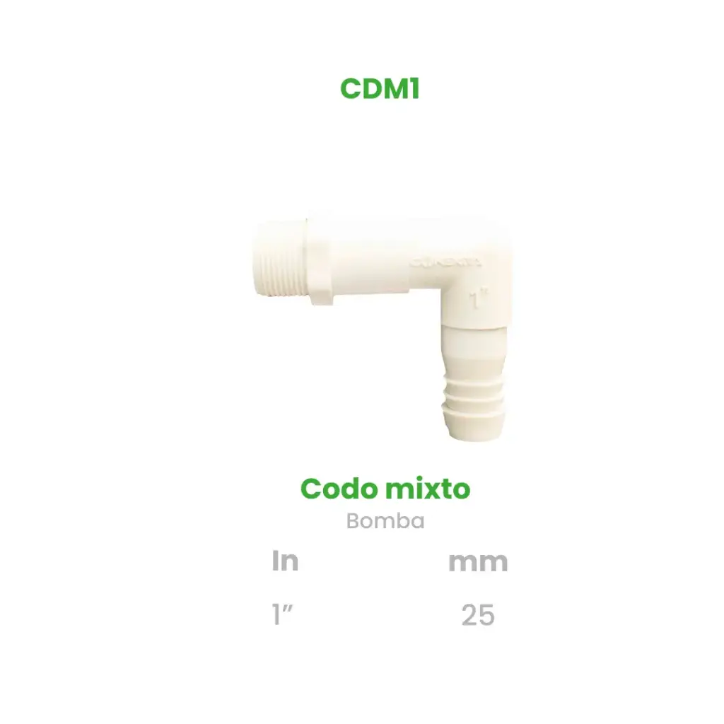 CODO MIXTO PARA BOMBA DE 1"