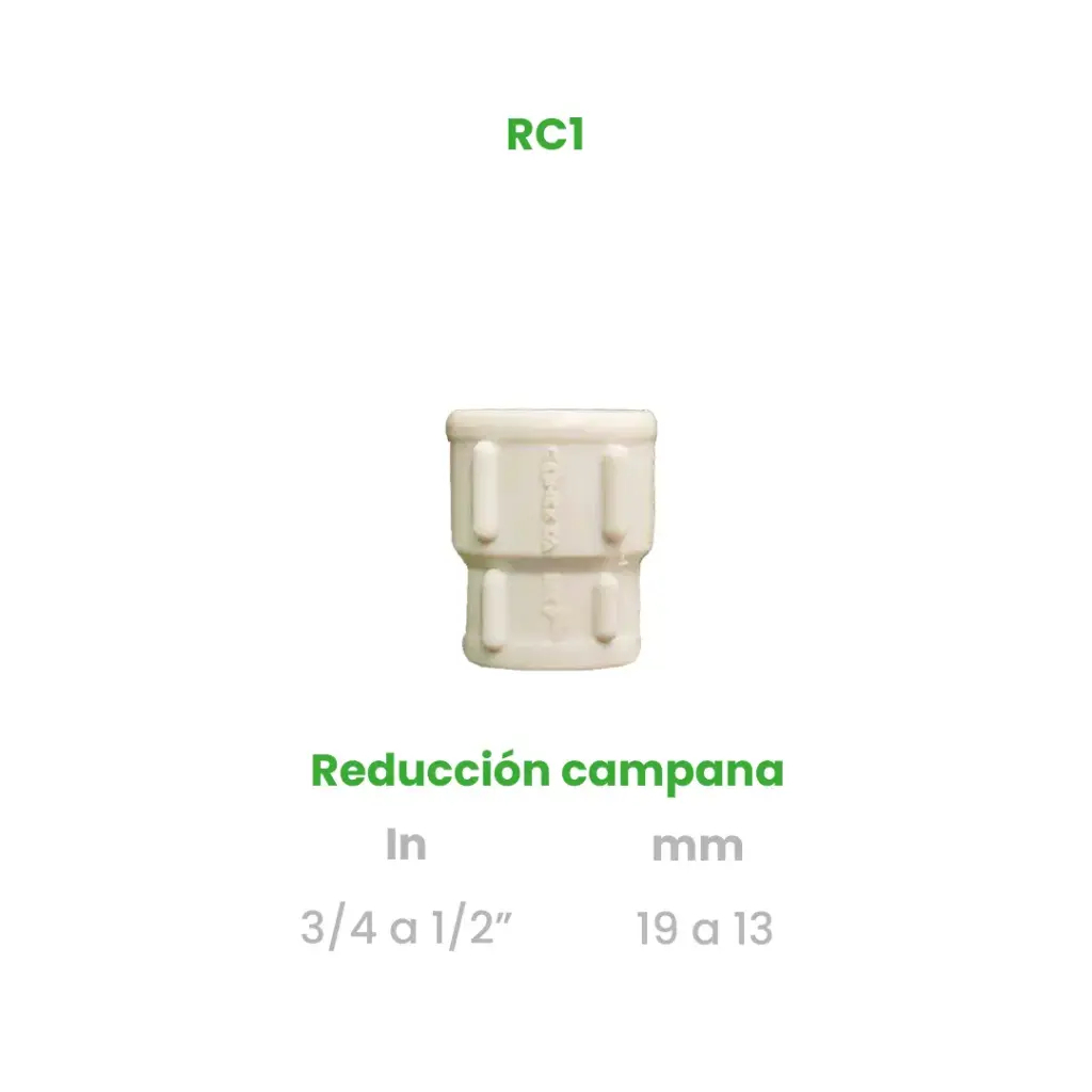 REDUCCION CAMPANA DE 3/4 A 1/2"