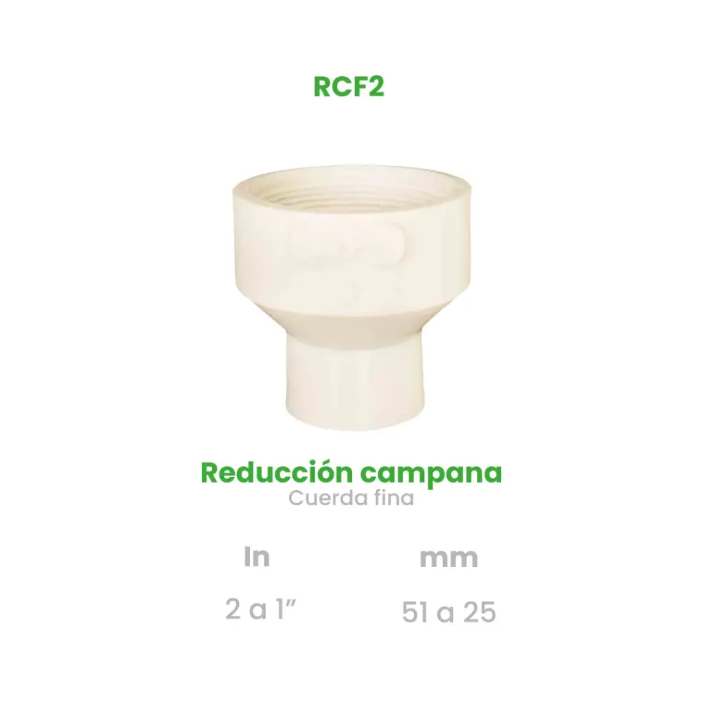 REDUCCION CAMPANA DE 2 A 1" CUERDA FINA