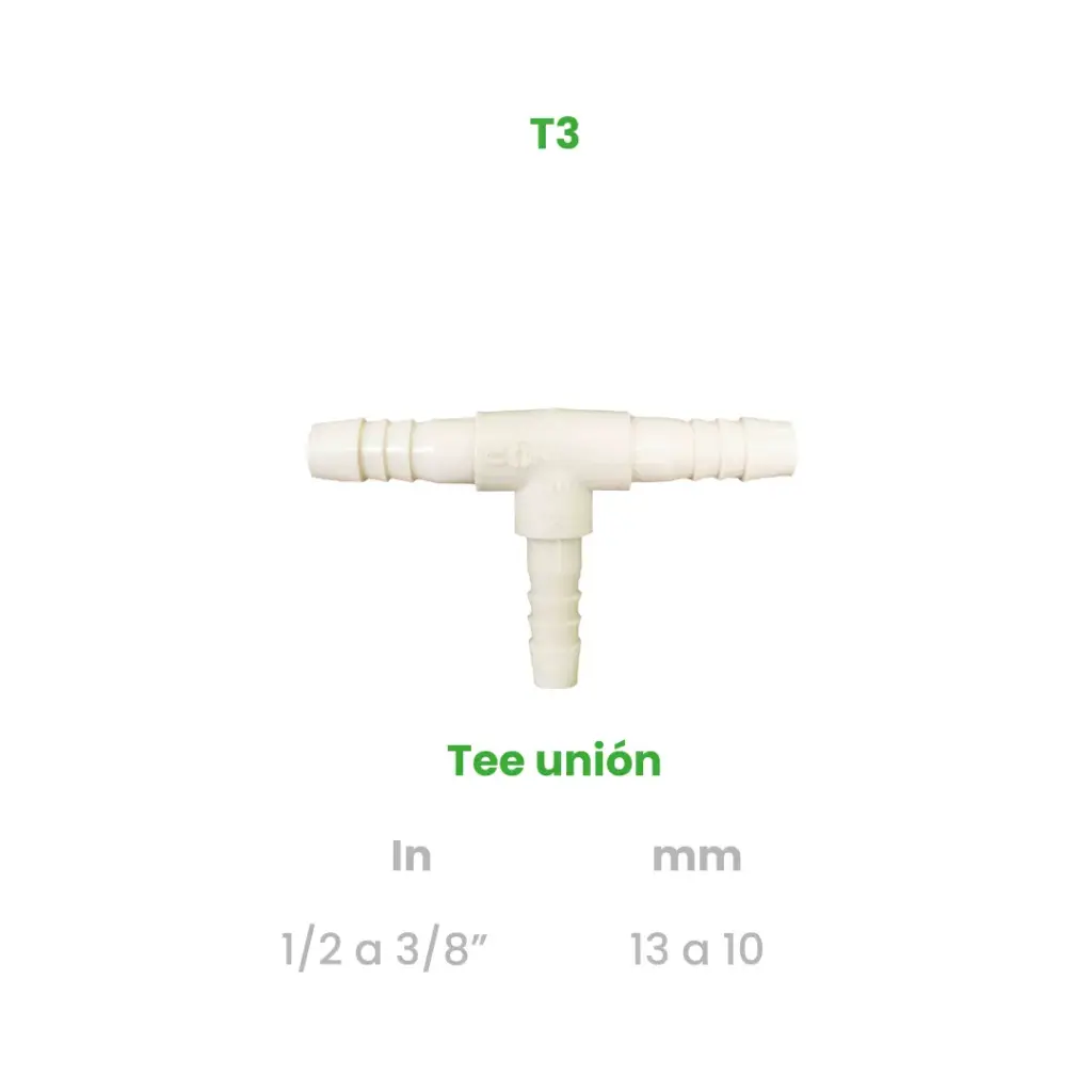 TEE UNION DE 1/2 A 3/8"