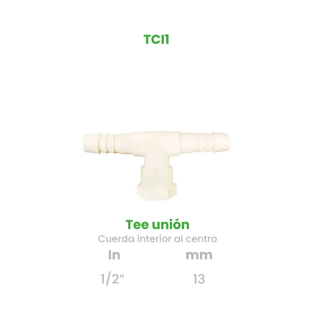 TEE UNION DE 1/2 CUERDA INTERIOR AL CENTRO