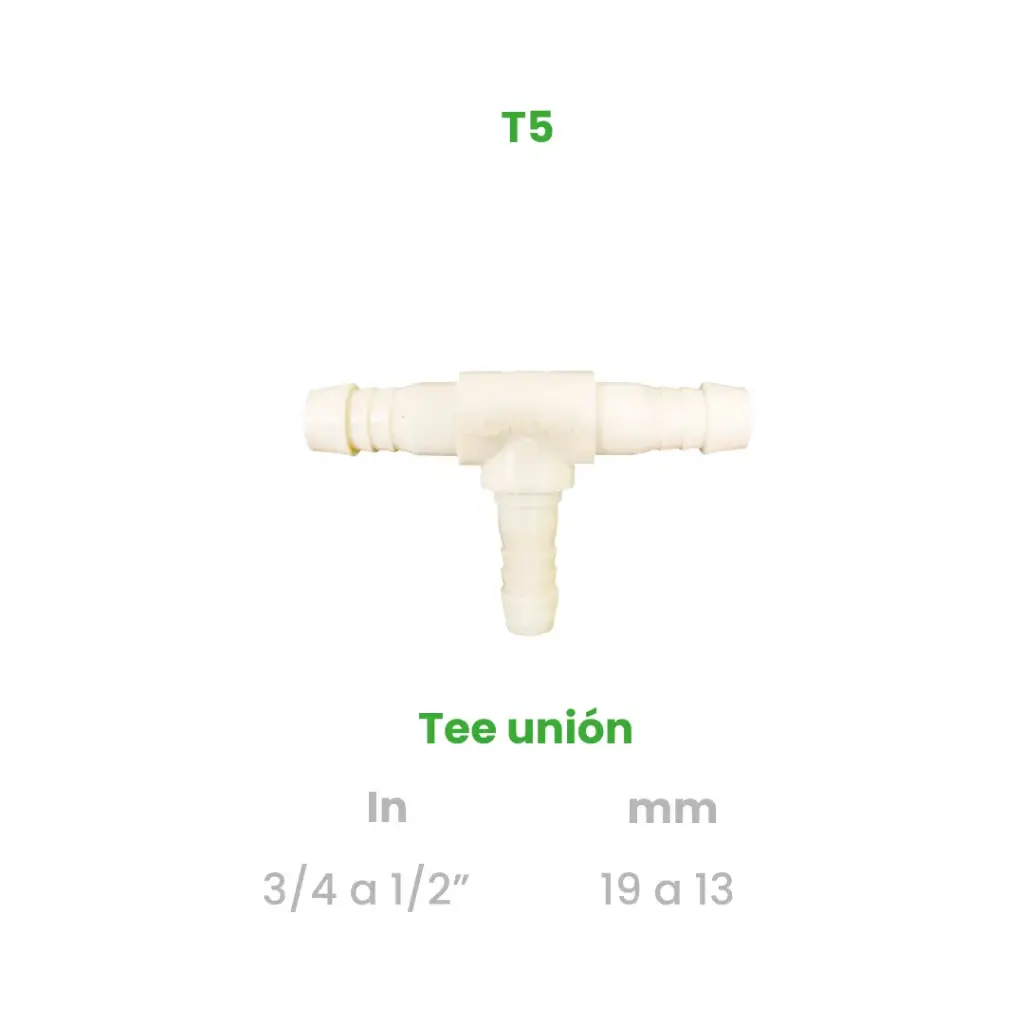 TEE UNIÓN DE 3/4 A 1/2"