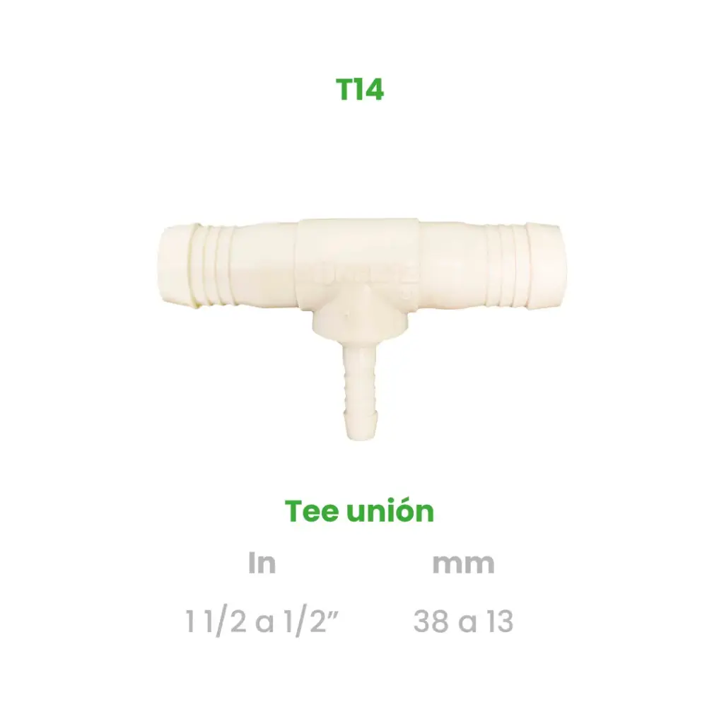 TEE UNION DE 1 1/2 A 1/2"