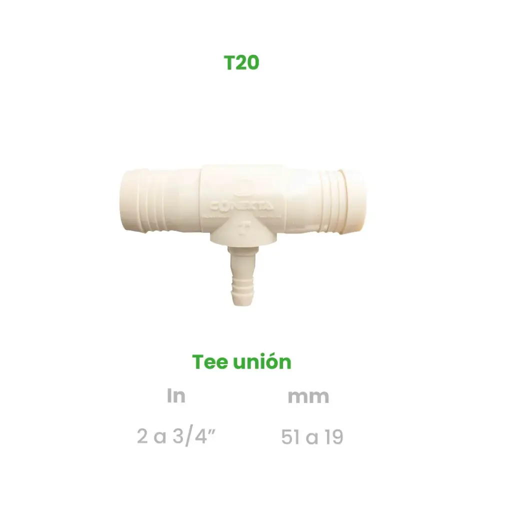 TEE UNION DE 2 A 3/4"