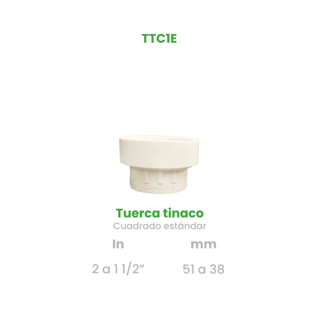 TUERCA PARA TINACO CUADRADO  DE 2 A 1  1/2" ESTANDAR