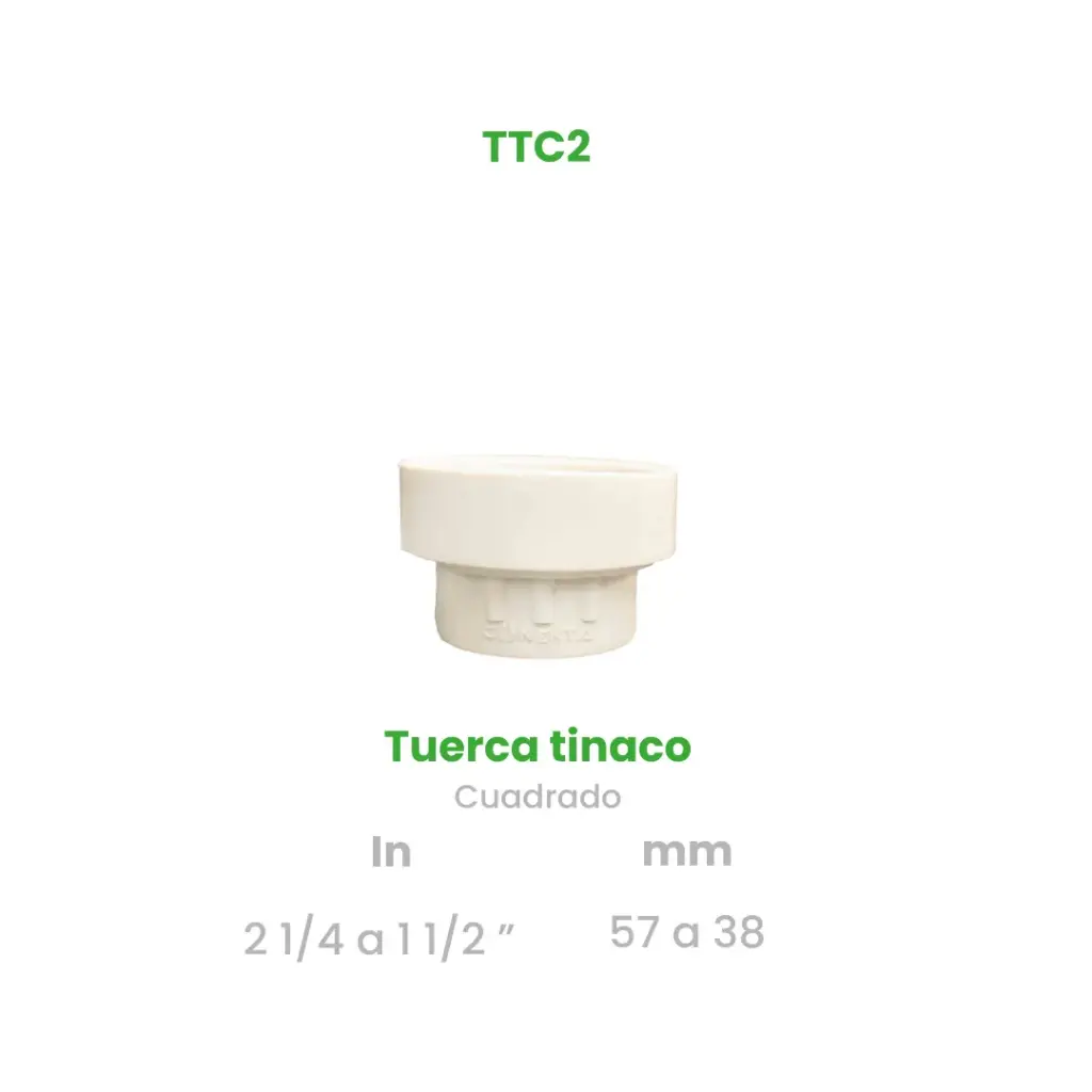 TUERCA PARA TINACO CUADRADO   DE 2 1/4 A 1 1/2"