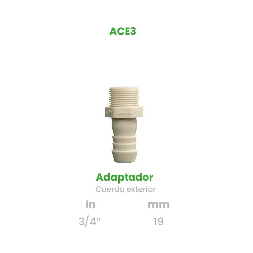 [ACE3] ADAPTADOR CUERDA EXTERIOR DE 3/4"