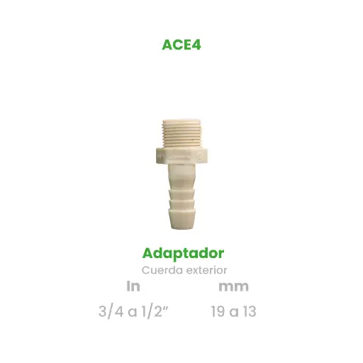 [ACE4] ADAPTADOR CUERDA EXTERIOR DE 3/4 A 1/2"