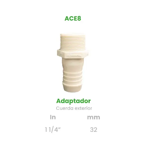 [ACE8] ADAPTADOR CUERDA EXTERIOR DE 1 1/4"