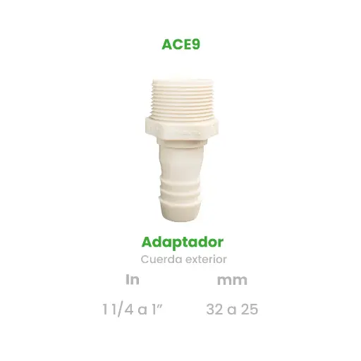 [ACE9] ADAPTADOR CUERDA EXTERIOR DE 1 1/4 A 1"