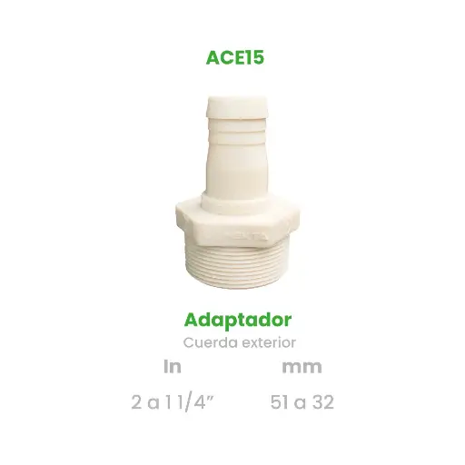 [ACE15] ADAPTADOR CUERDA EXTERIOR DE 2 A 1 1/4"