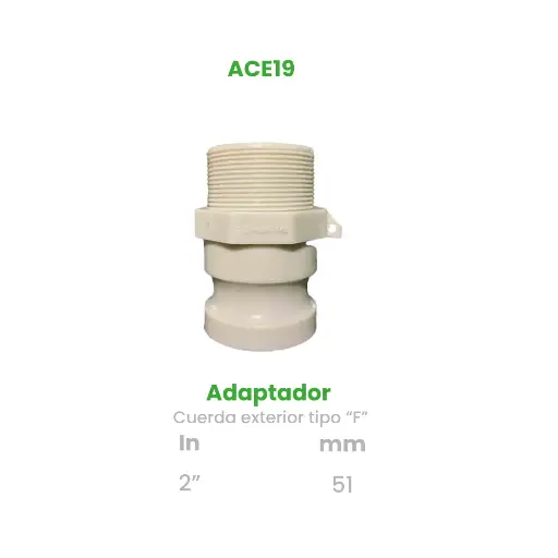 [ACE19] ADAPTADOR CUERDA EXTERIOR TIPO F PARA CONEXIÓN RAPIDA DE 2"