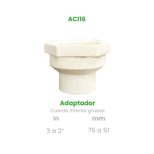 [ACI16] ADAPTADOR CUERDA INTERIOR DE 3 A 2" CUERDA GRUESA