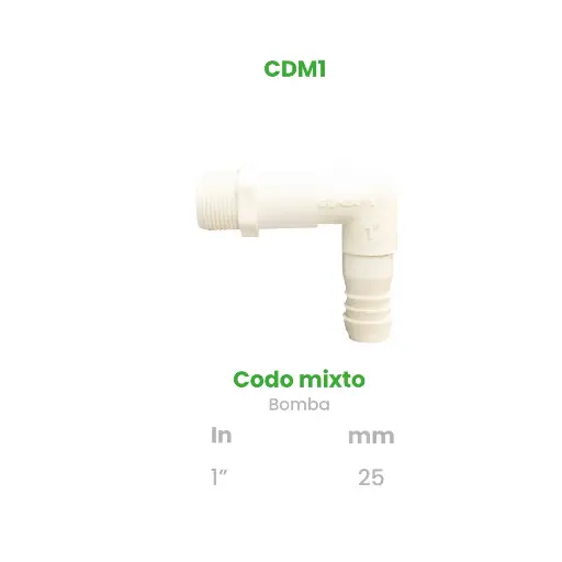 [CDM1] CODO MIXTO PARA BOMBA DE 1"