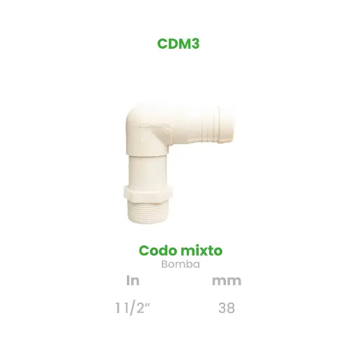 [CDM3] CODO MIXTO PARA BOMBA DE 1 1/2"