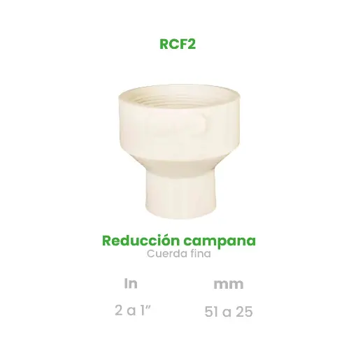 [RCF2] REDUCCION CAMPANA DE 2 A 1" CUERDA FINA