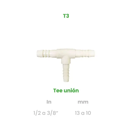 [T3] TEE UNION DE 1/2 A 3/8"
