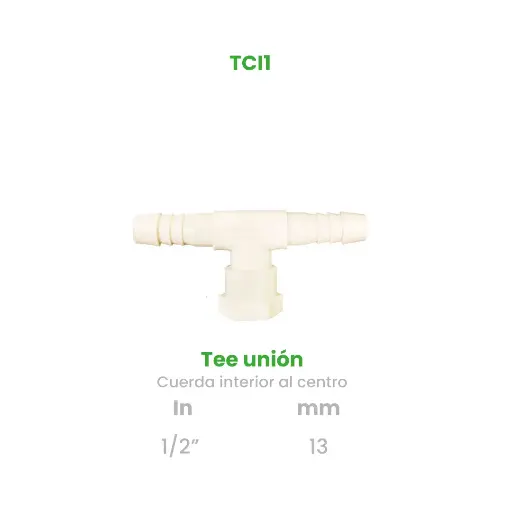 [TCI1] TEE UNION DE 1/2 CUERDA INTERIOR AL CENTRO
