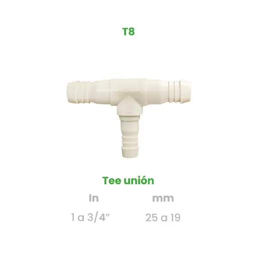 [T8] TEE UNION DE 1 A 3/4"