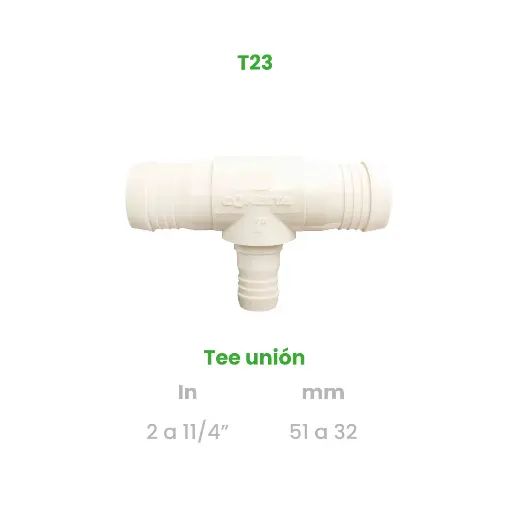 [T23] TEE UNION DE 2 A 1 1/4"
