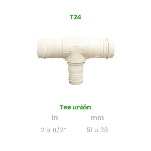 [T24] TEE UNION DE 2 A 1 1/2"
