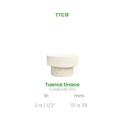 [TTC1F] TUERCA PARA TINACO CUADRADO  DE 2 A 1  1/2" FINA